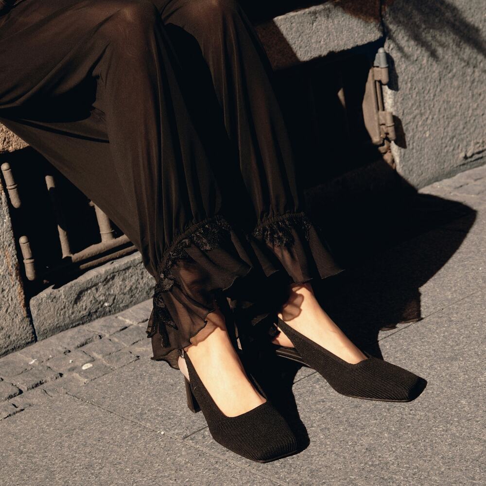 Vivaia Mikko Margot Slingback Elegant Workwear Comfort Block Heels Black 8.5